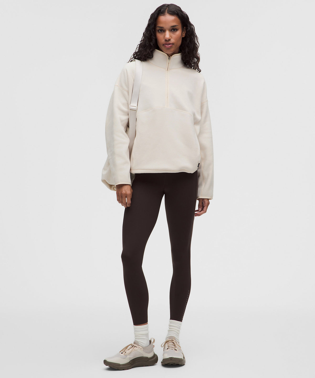 Lululemon Polartec 200 Series Fleece Half Zip - Heathered Light Ivory - imagen 2