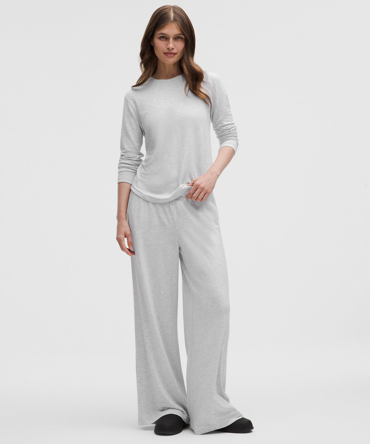 Lululemon BeCalm Mid-Rise Wide-Leg Pant - Heathered Core Ultra Light Grey - imagen 1