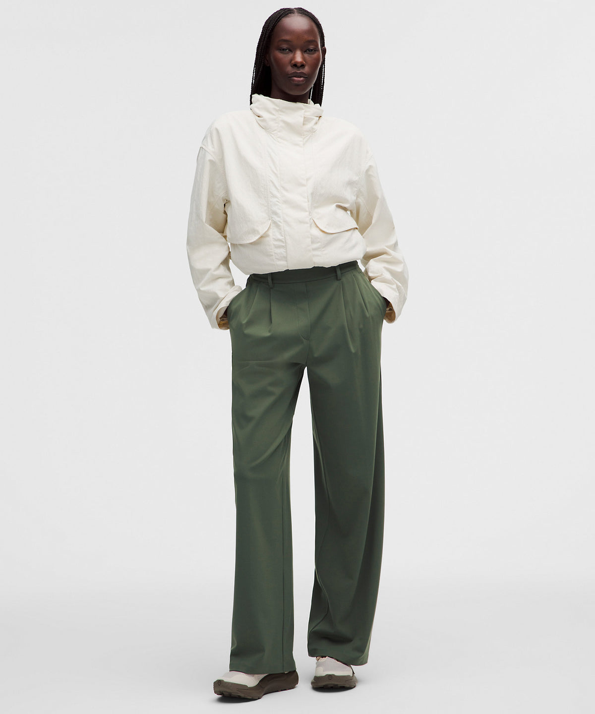 Lululemon Daydrift High-Rise Wide-Leg Trouser Short - Sassy Sage - imagen 1