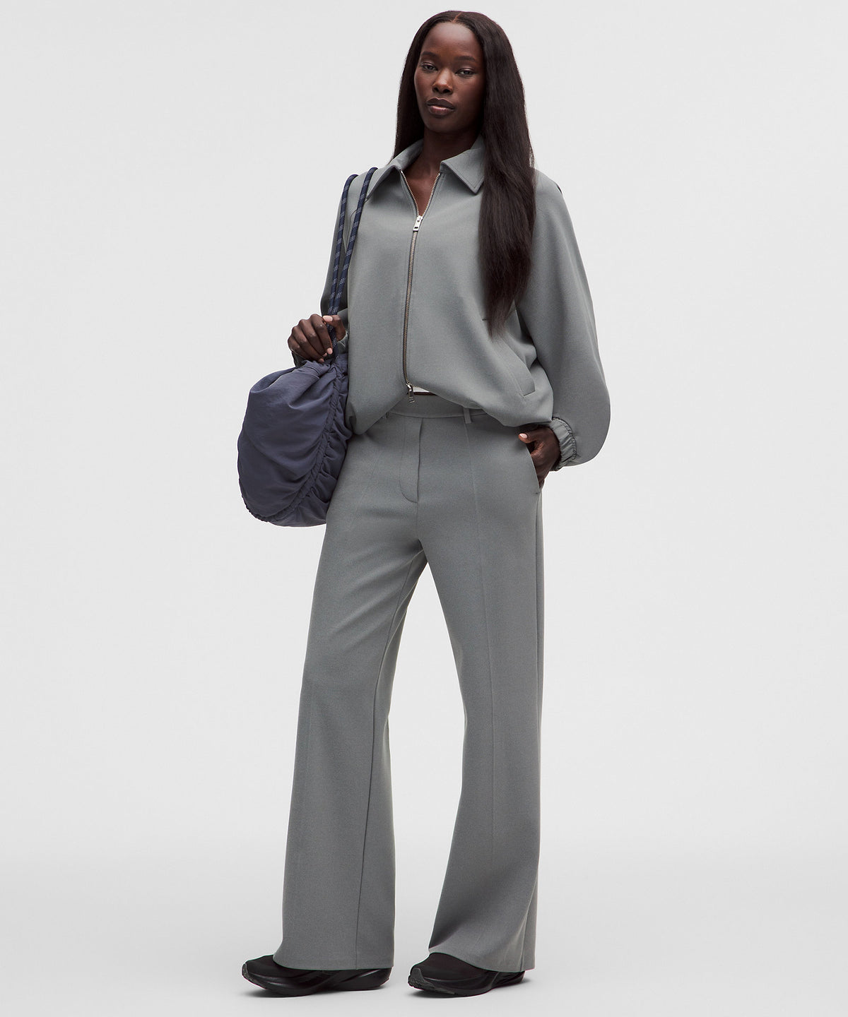 Lululemon Daydrift Stacked-Leg Trouser Regular Twill - Heathered Onyx Grey - imagen 1