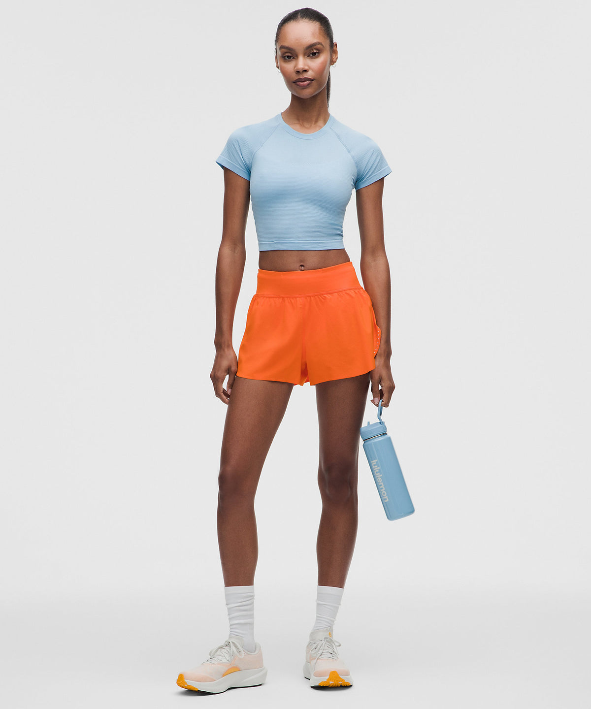 Lululemon Fast and Free Mid-Rise Split Short 3" Updated Design - Orange Punch - imagen 1