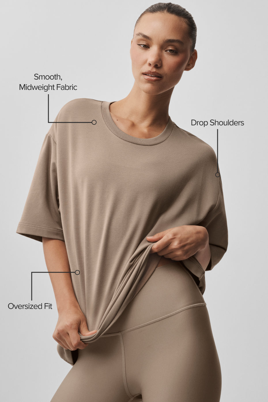 Alo Yoga Double Take Short Sleeve - Gravel - imagen 2