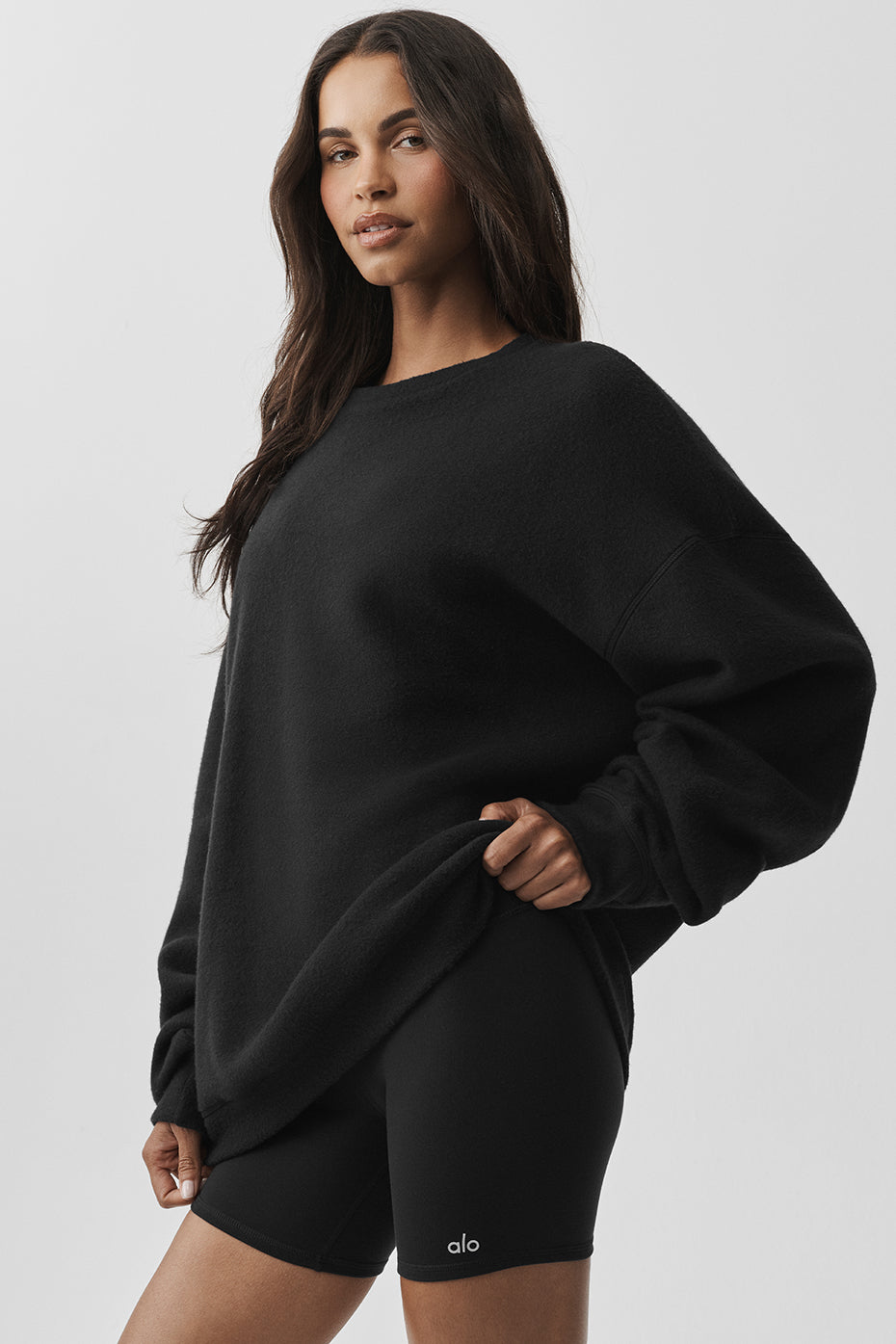 Alo Yoga Triumph Restore Crew Neck Sweatshirt - Black - imagen 1