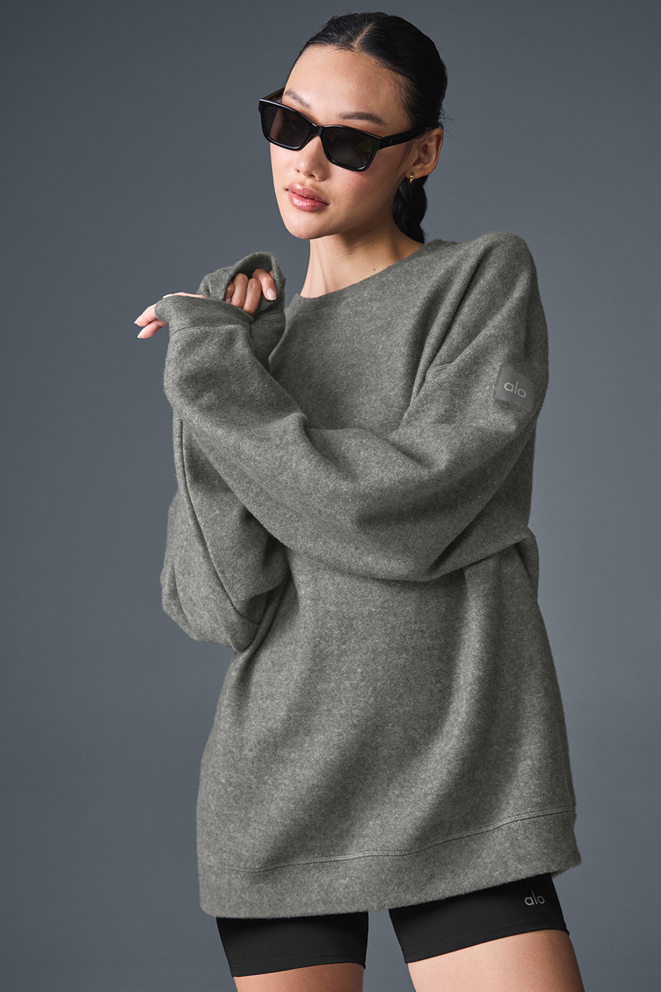 Alo Yoga Triumph Restore Crew Neck Sweatshirt - Grey Triblend - imagen 1