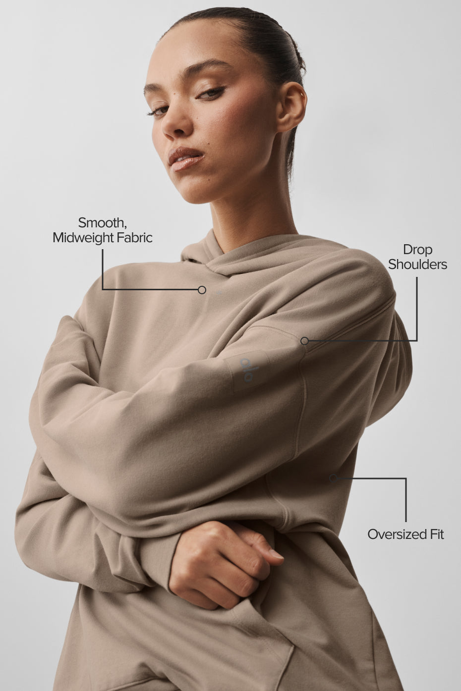 Alo Yoga Double Take Hoodie - Gravel - imagen 2