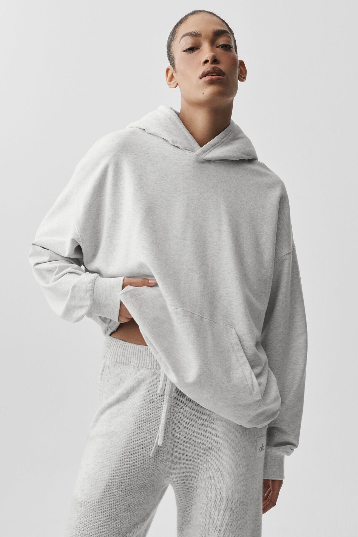 Alo Yoga Double Take Hoodie - White Heather - imagen 1