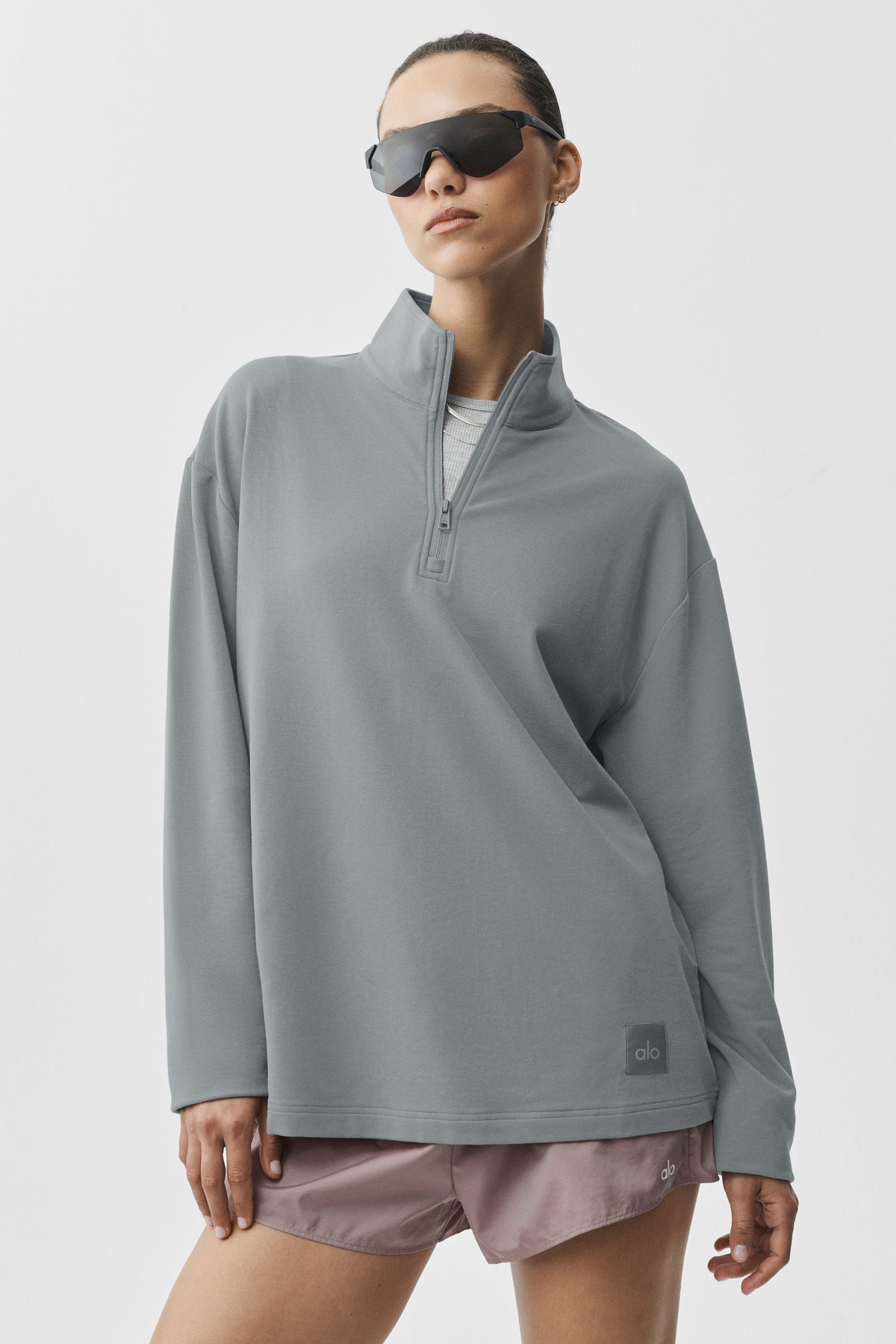 Alo Yoga Double Take Long Sleeve 1/4 Zip - Monument - imagen 1