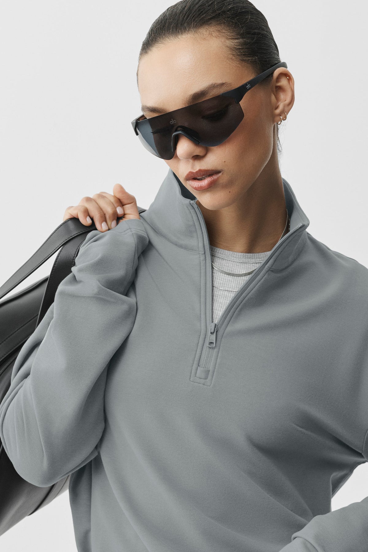 Alo Yoga Double Take Long Sleeve 1/4 Zip - Monument - imagen 3