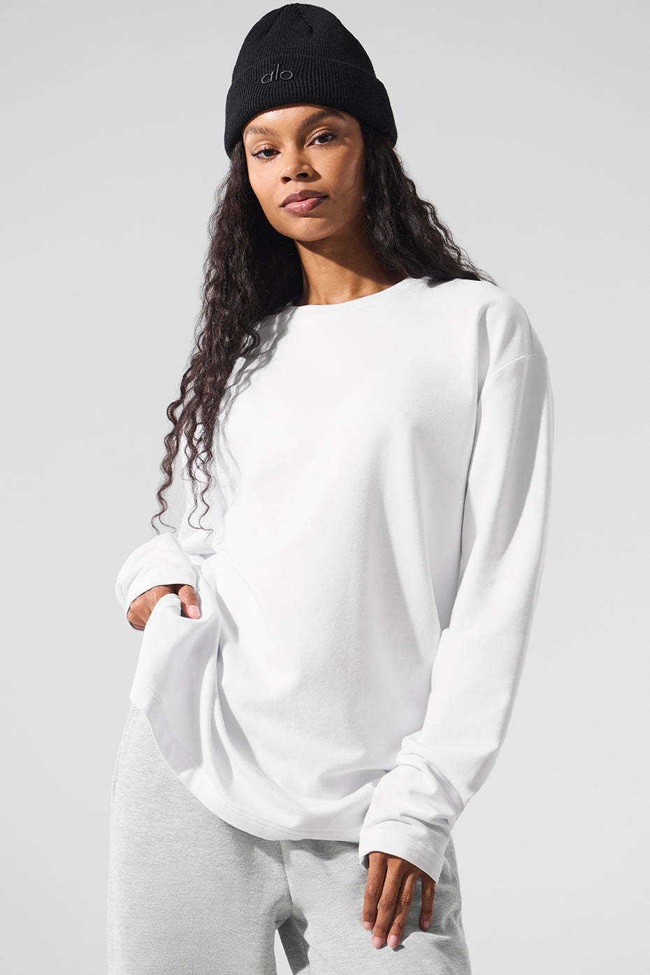 Alo Yoga Double Take Long Sleeve Crew - White - imagen 1