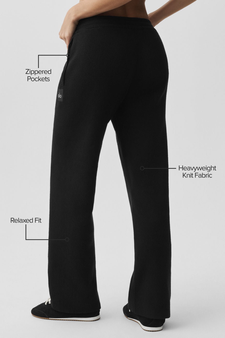 Alo Yoga Scholar Straight Leg Sweatpant - Black - imagen 2