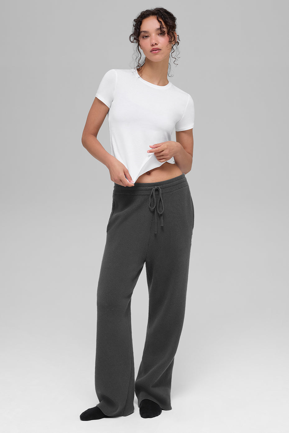 Alo Yoga Scholar Straight Leg Sweatpant - Anthracite - imagen 1