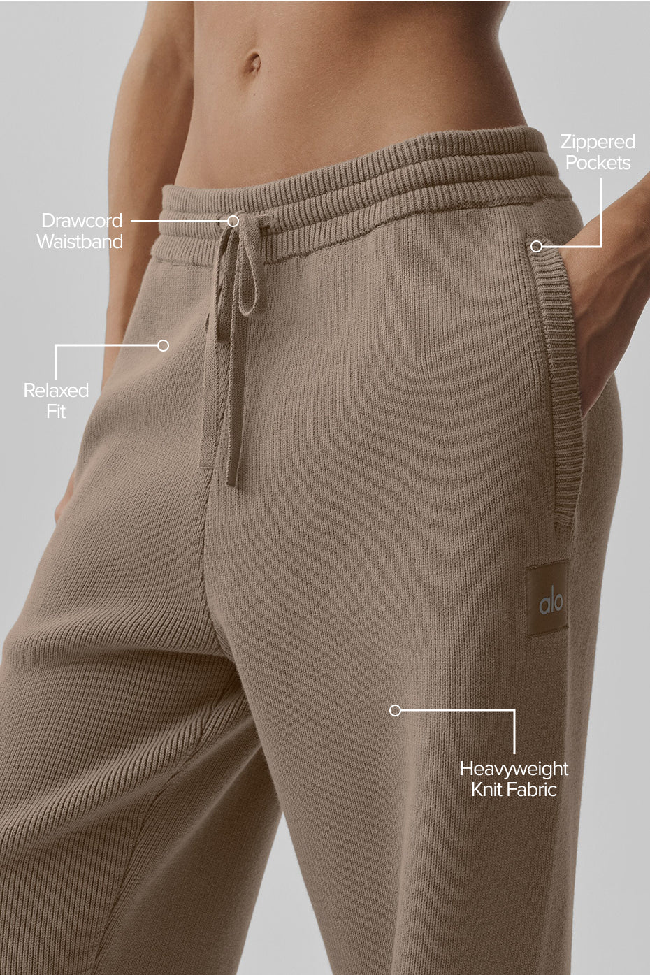 Alo Yoga Scholar Straight Leg Sweatpant - Gravel - imagen 2