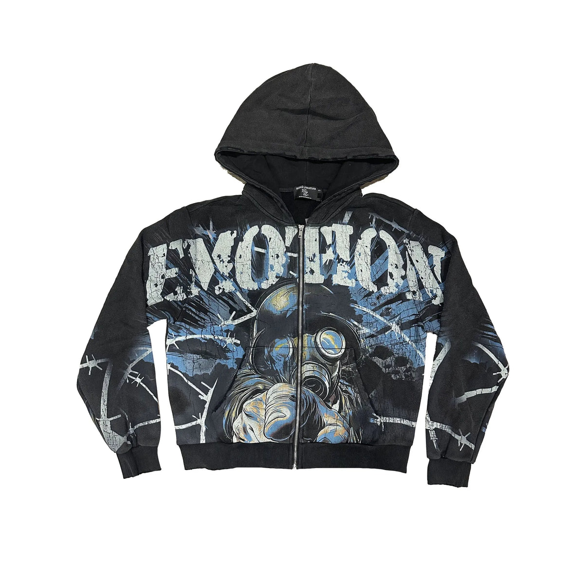 Mixed Emotional Acid Black Hoodie