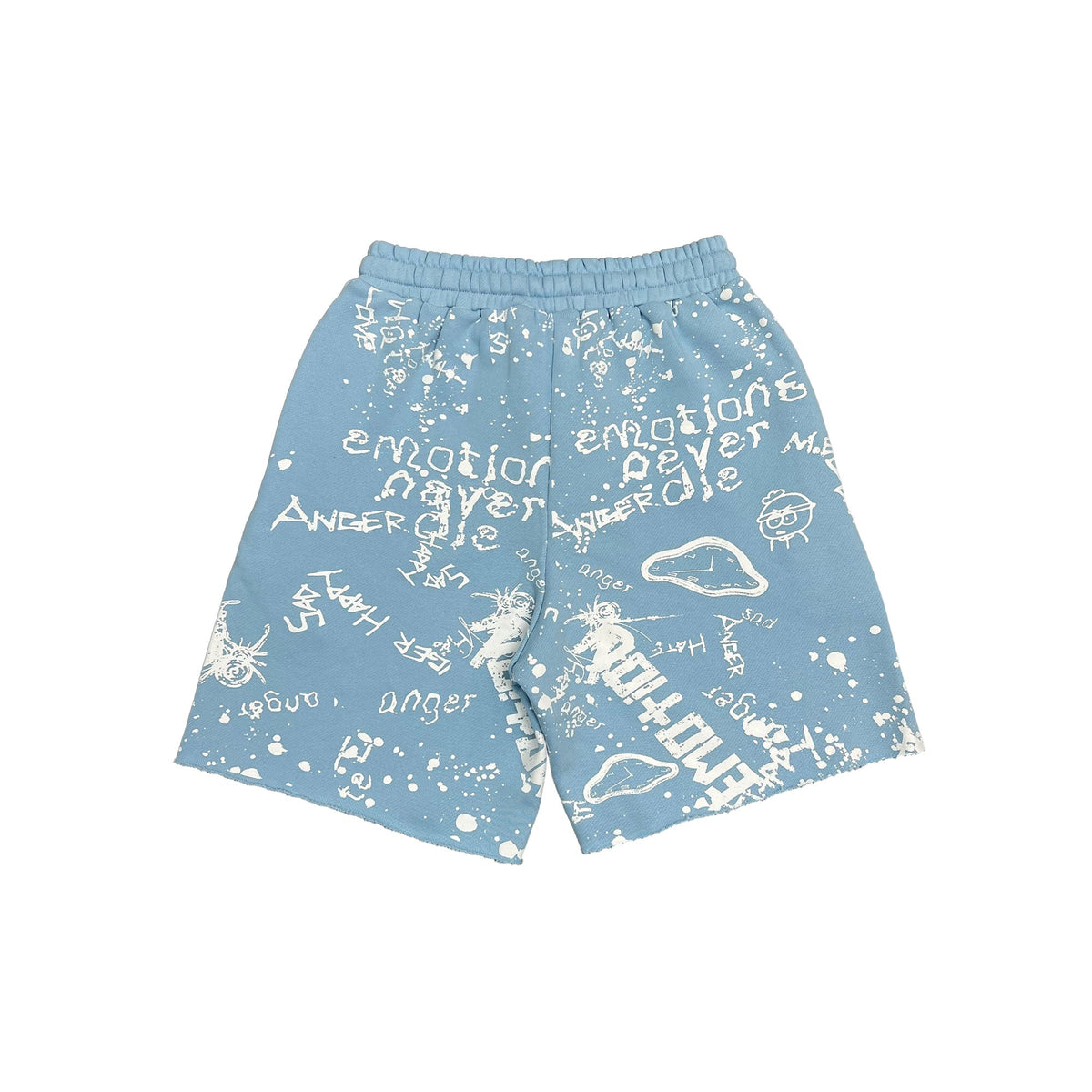 Mixed Emotional Brand Graffiti Blue Shorts