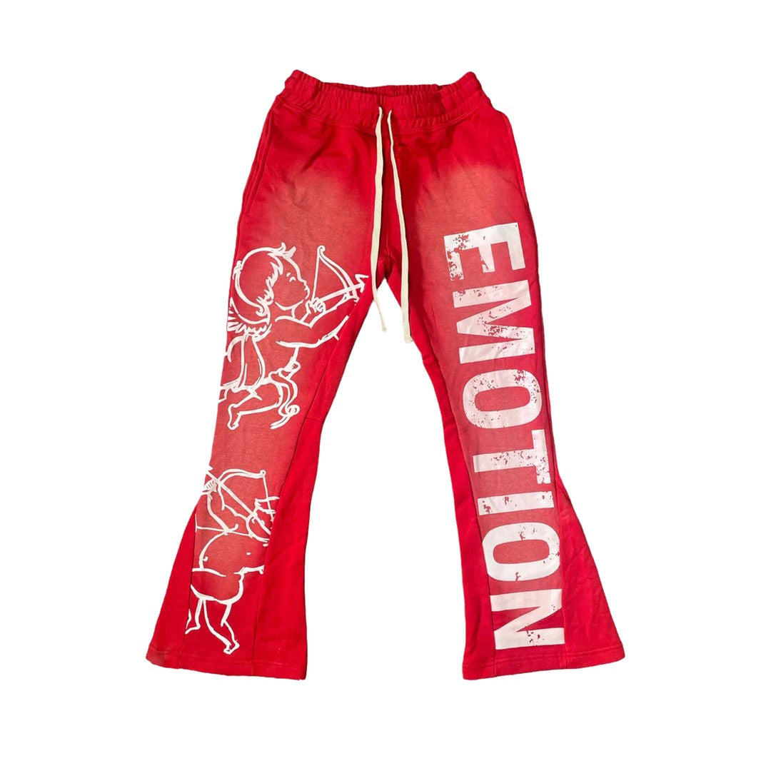 Mixed Emotional Red Flare Sweatpants