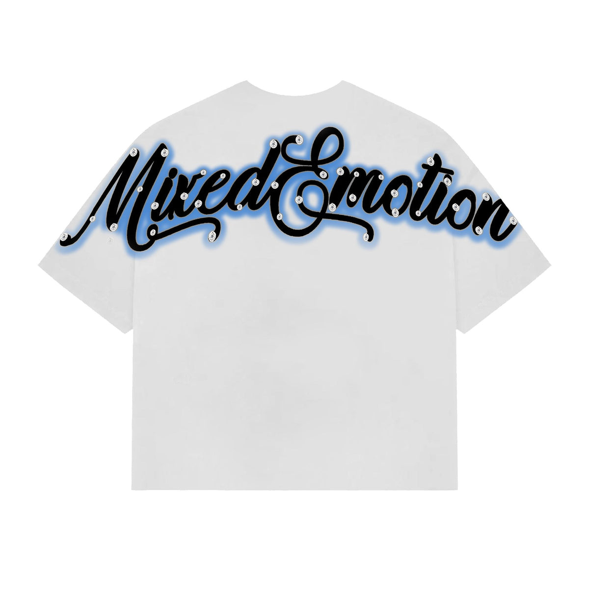 Mixed Emotional White-Blue Shirt