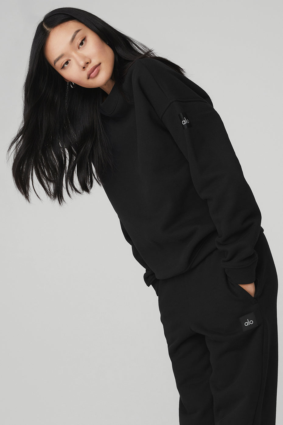 Alo Yoga Renown Heavy Weight Crew Neck Pullover - Black - imagen 3