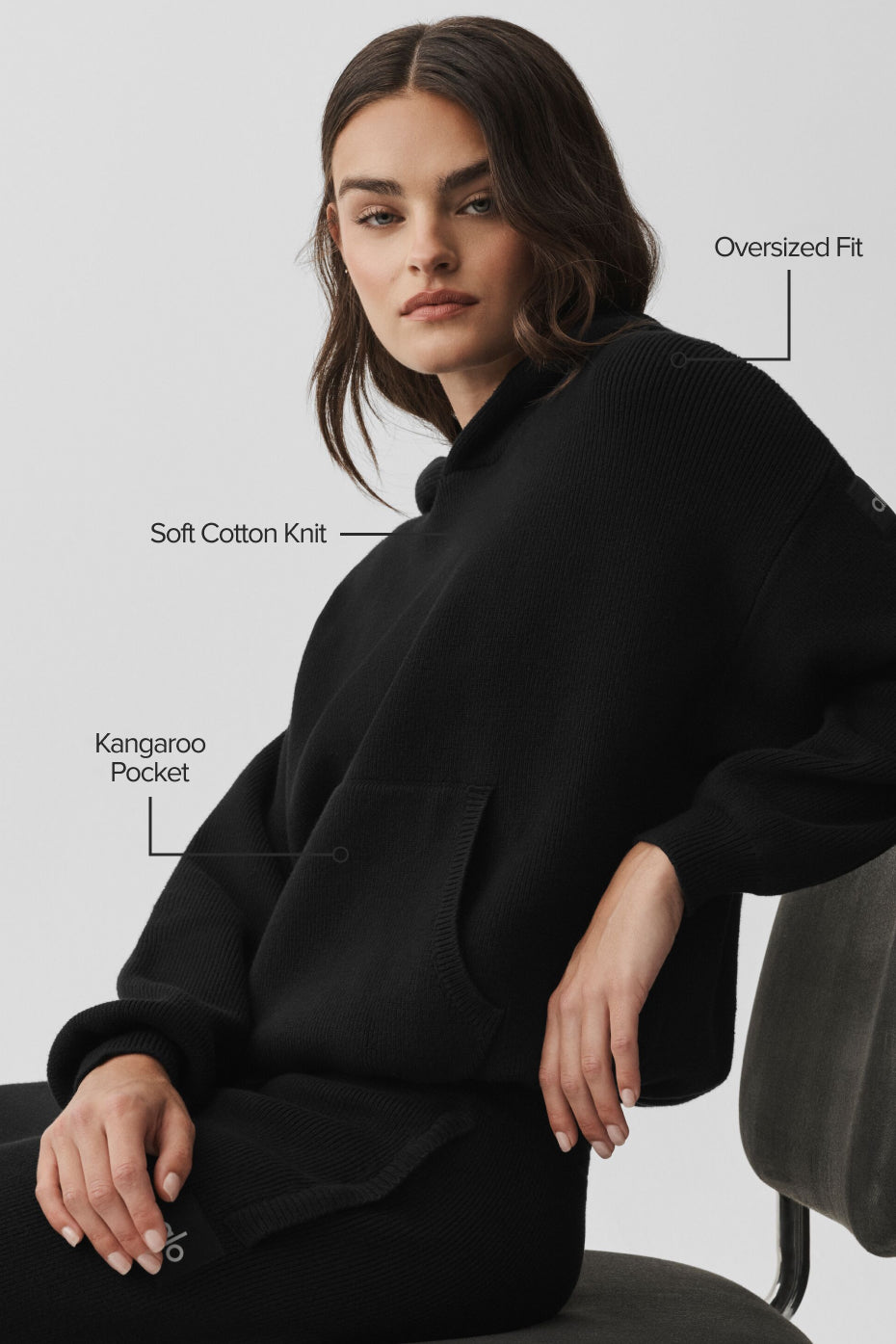 Alo Yoga Scholar Hooded Sweater - Black - imagen 2