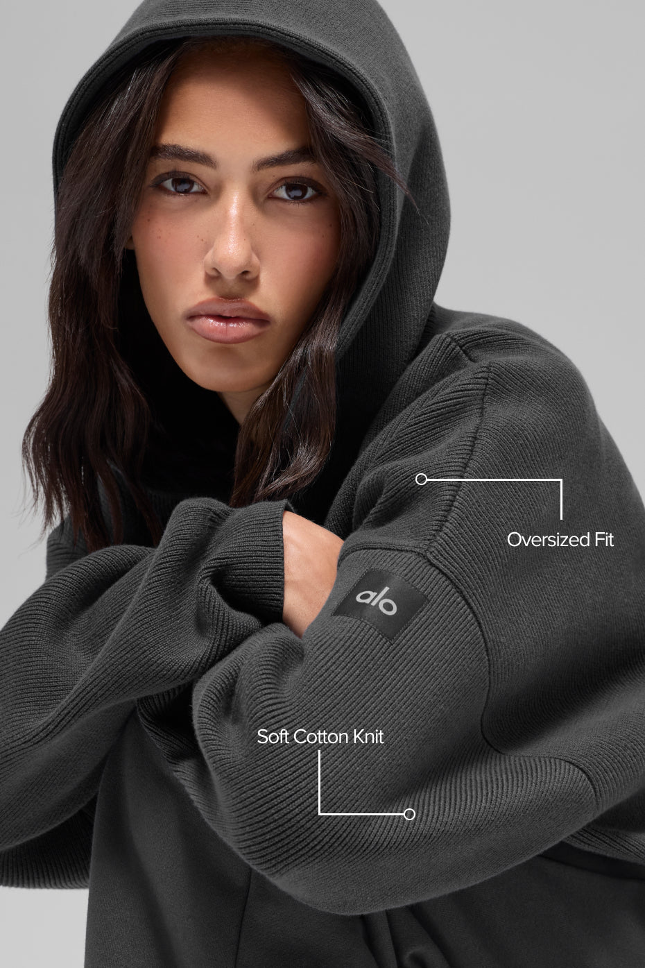 Alo Yoga Scholar Hooded Sweater - Anthracite - imagen 2