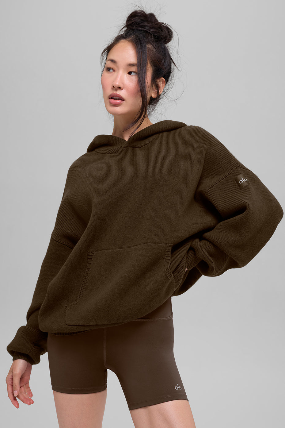 Alo Yoga Scholar Hooded Sweater - Espresso - imagen 1