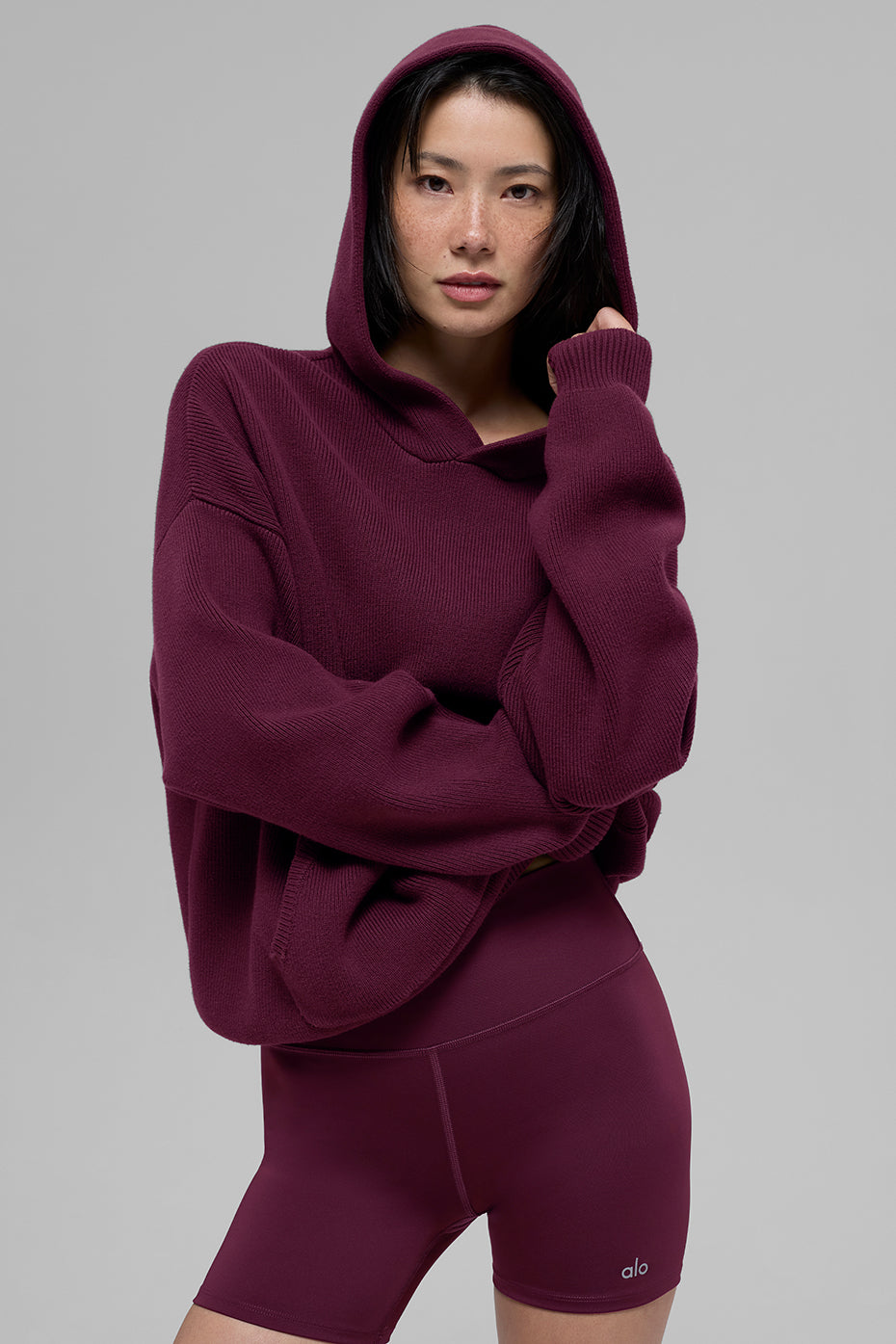 Alo Yoga Scholar Hooded Sweater - Burgundy - imagen 1