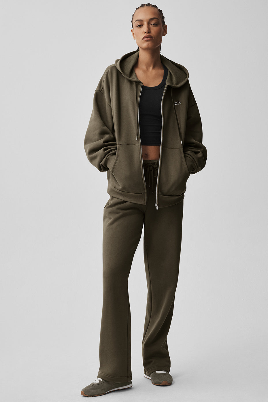 Alo Yoga Accolade Full Zip Hoodie - Olive Tree - imagen 5