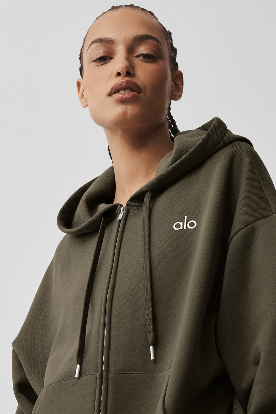 Alo Yoga Accolade Full Zip Hoodie - Olive Tree - imagen 4