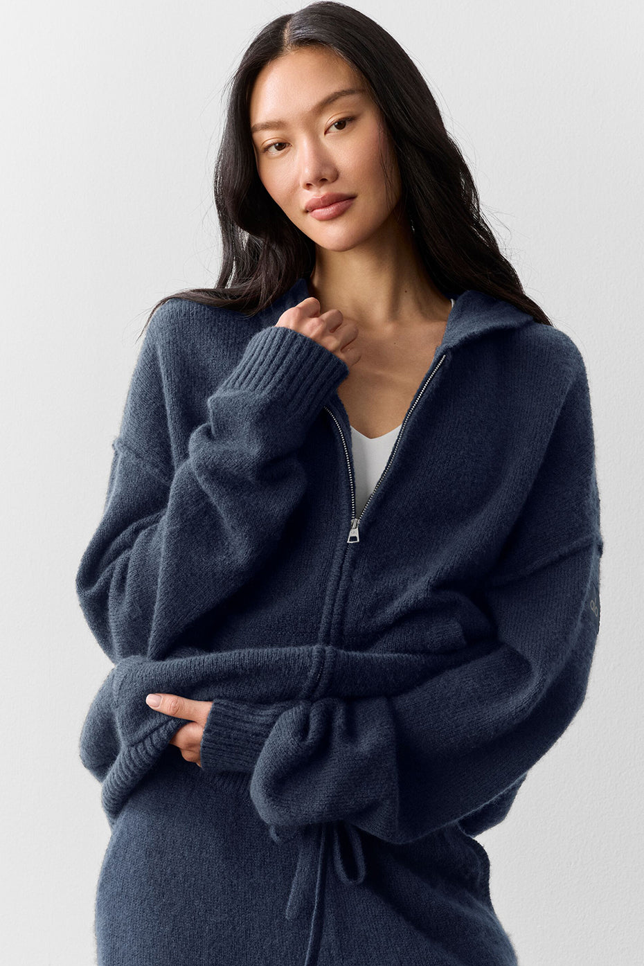 Alo Yoga Wool Cashmere New Class Full Zip Hoodie - Navy - imagen 1