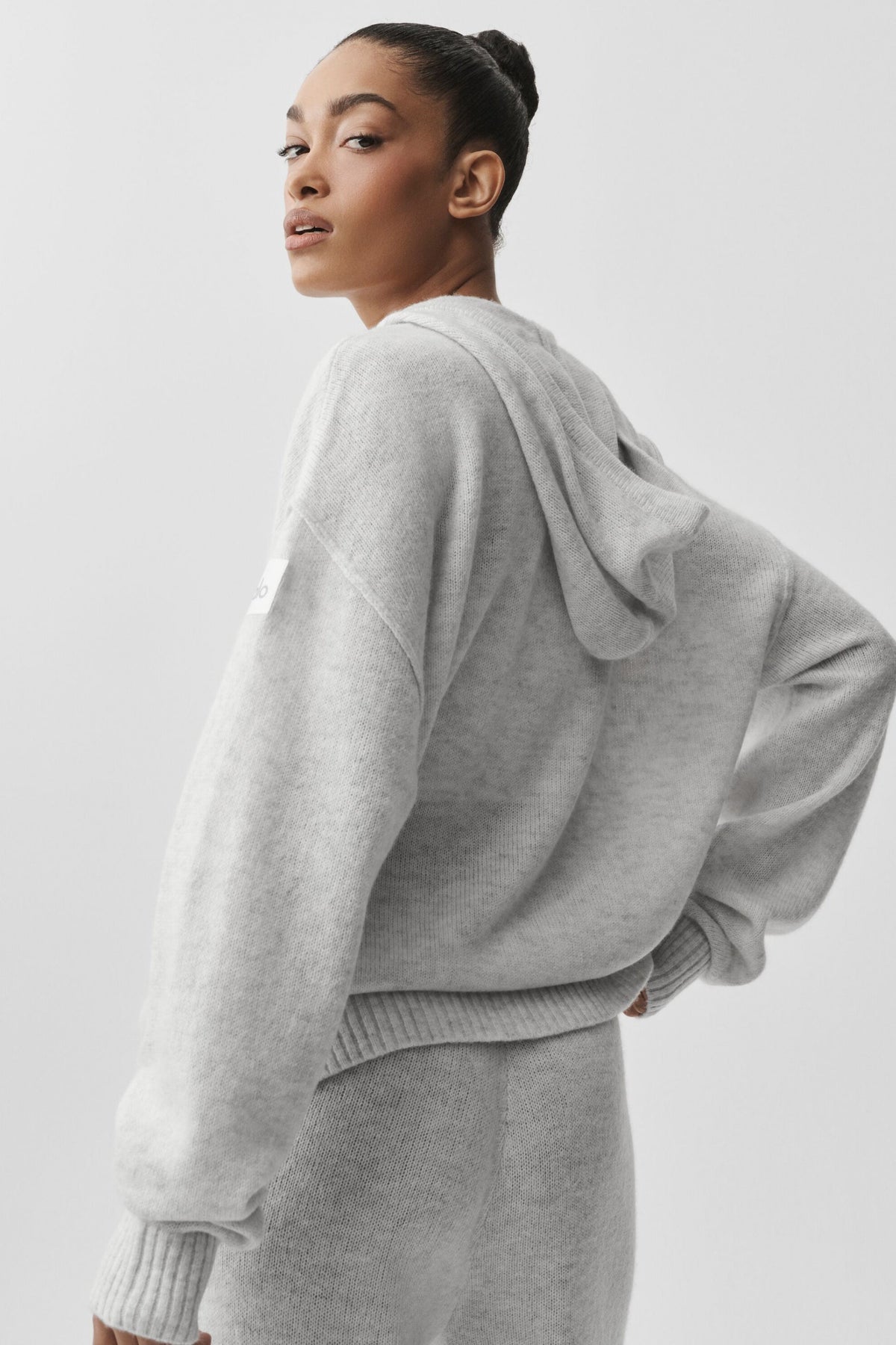 Alo Yoga Wool Cashmere New Class Full Zip Hoodie - White Heather - imagen 3