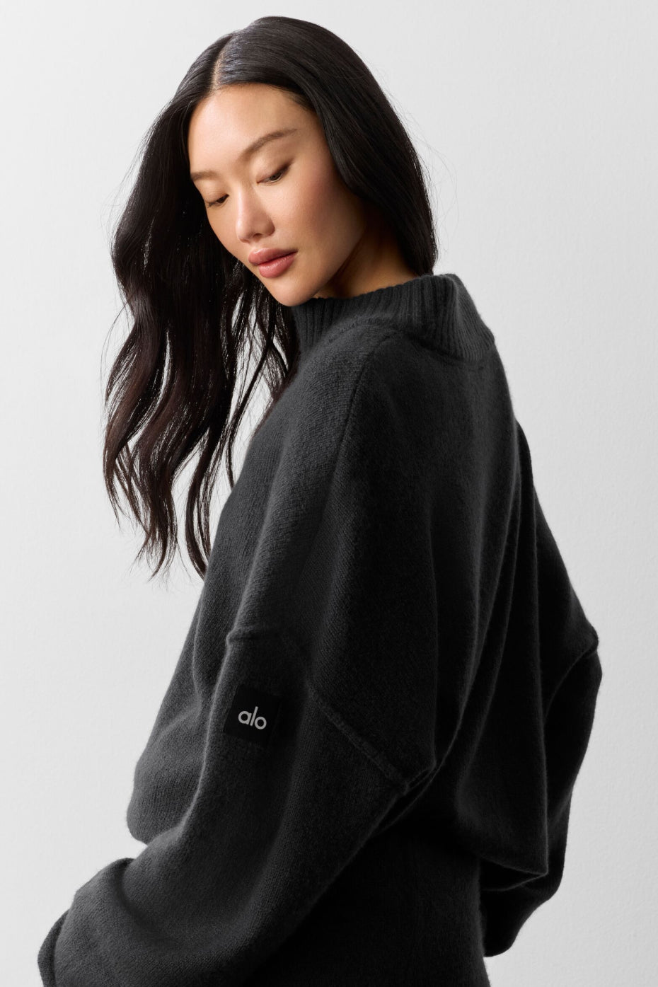 Alo Yoga Wool Cashmere New Class 1/4 Zip Pullover - Black - imagen 4