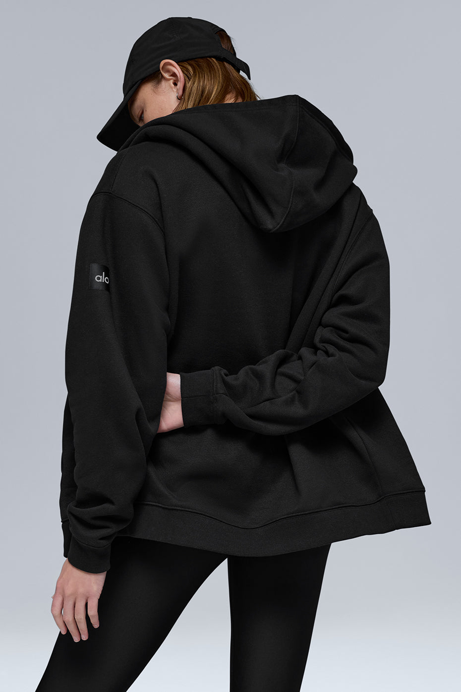 Alo Yoga Renown Heavy Weight Full Zip Hoodie - Black - imagen 2