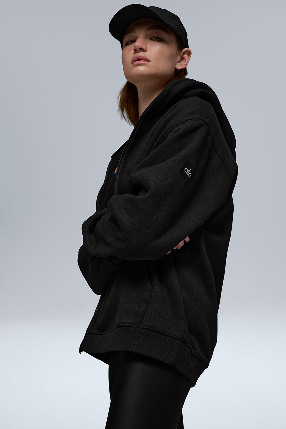 Alo Yoga Renown Heavy Weight Full Zip Hoodie - Black - imagen 3