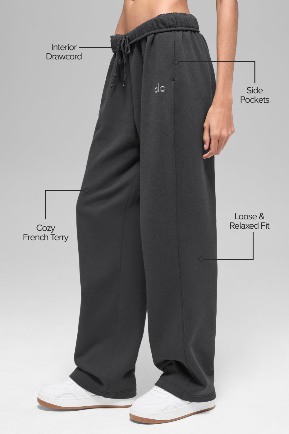 Alo Yoga Accolade Straight Leg Sweatpant - Anthracite - imagen 2