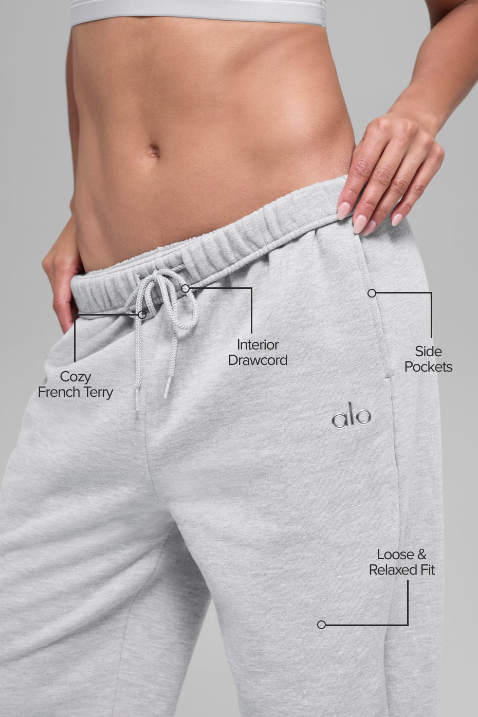 Alo Yoga Accolade Straight Leg Sweatpant - Athletic Heather Grey - imagen 2