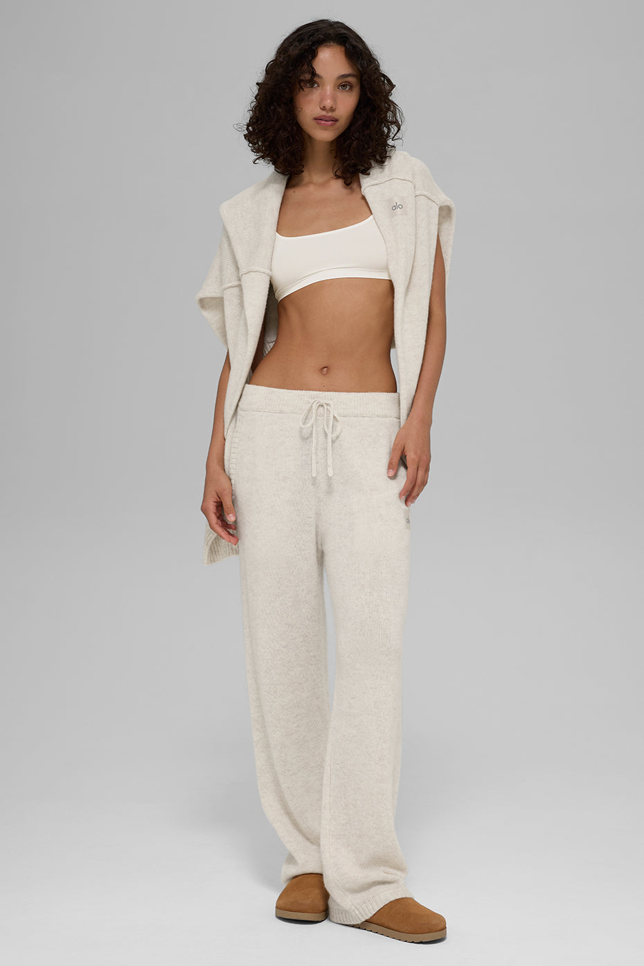 Alo Yoga Wool Cashmere New Class Sweatpant - Bone Heather - imagen 5