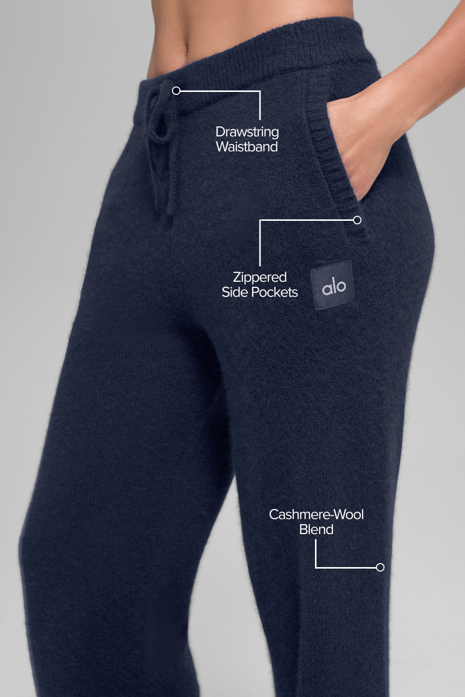 Alo Yoga Wool Cashmere New Class Sweatpant - Navy - imagen 2