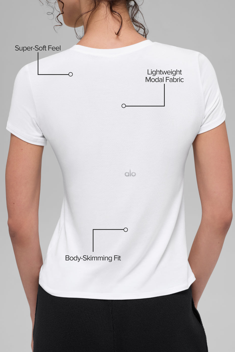 Alo Yoga All Day Short Sleeve - White - imagen 2