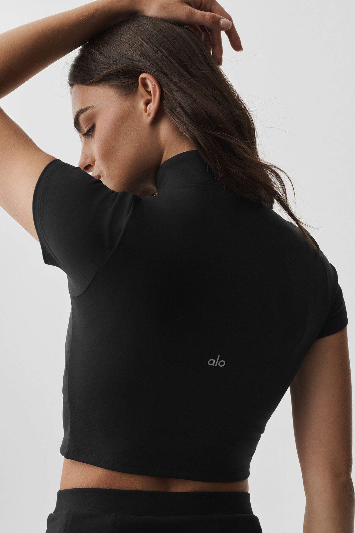 Alo Yoga ALO Softsculpt Full Zip Short Sleeve - Black - imagen 4