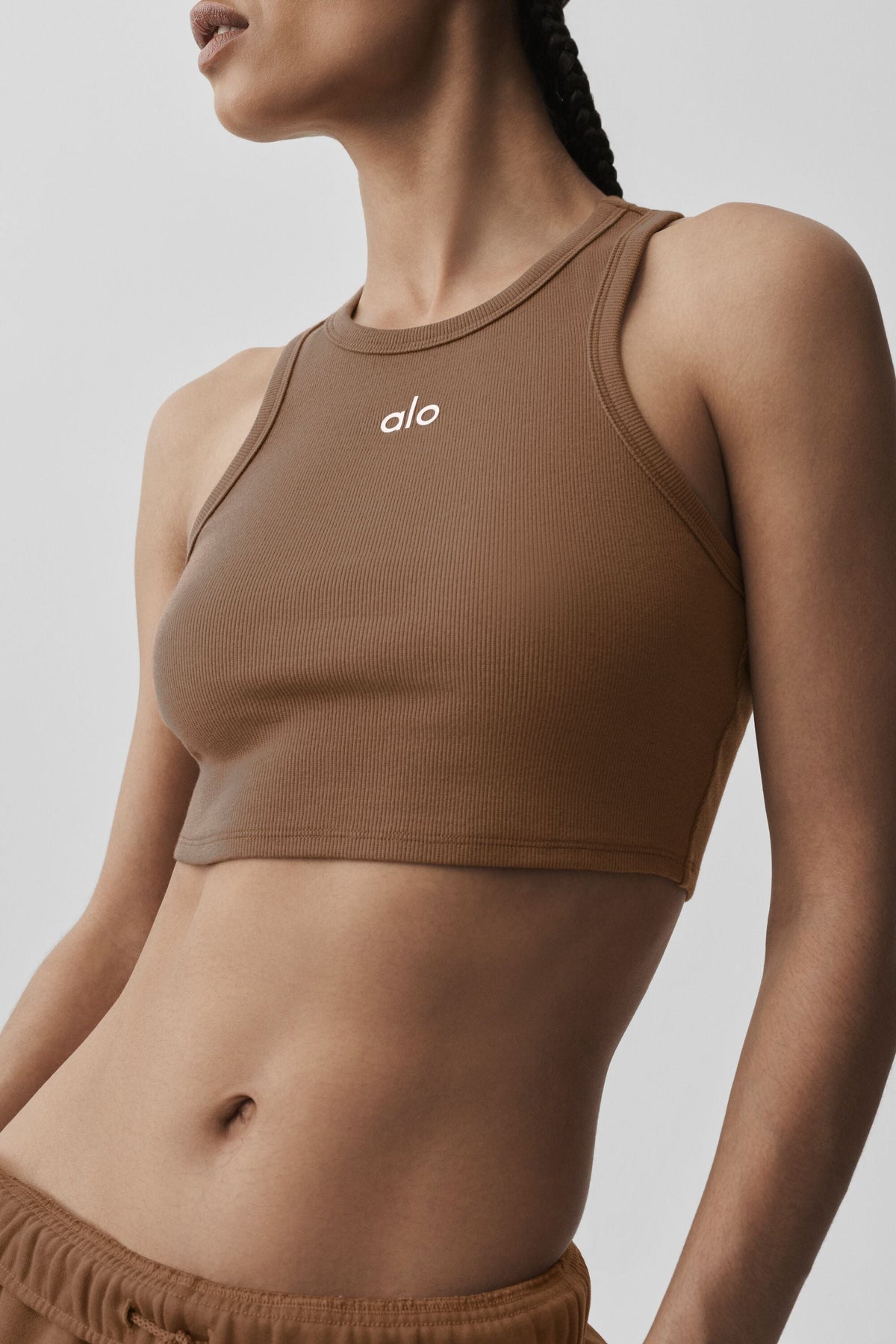 Alo Yoga Aspire Tank - Sun Kissed Brown/White - imagen 4
