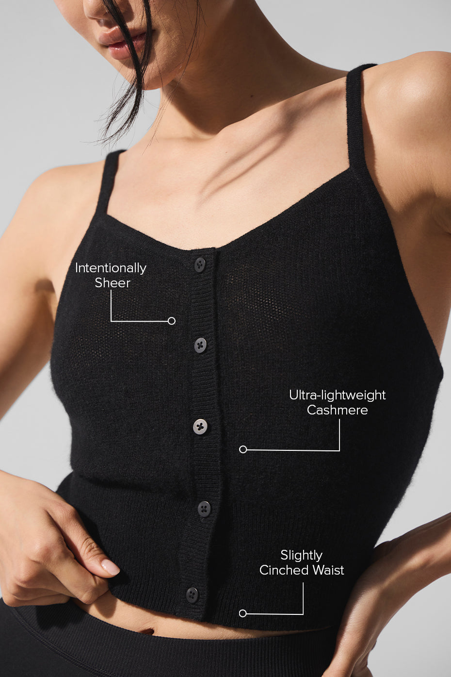 Alo Yoga Sheer Cashmere Tank - Black - imagen 2