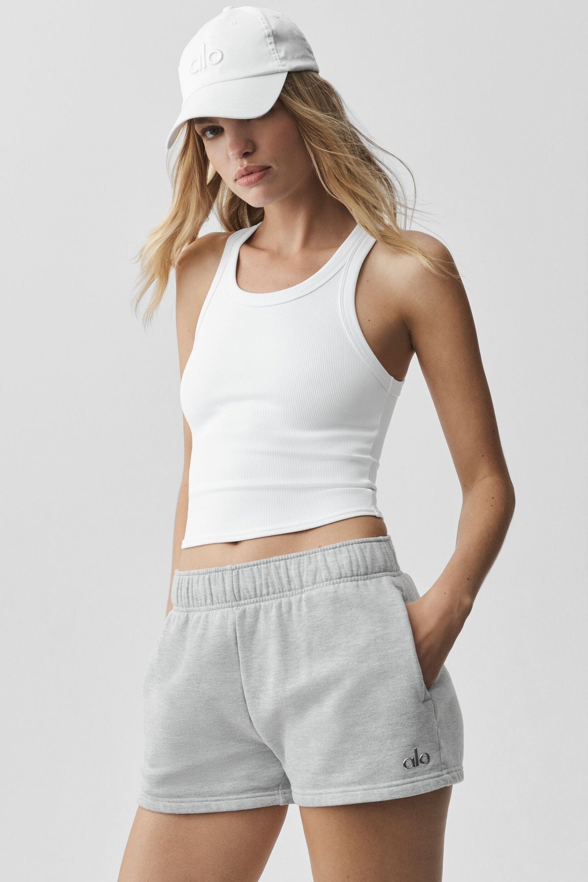 Alo Yoga Goddess Ribbed Go-To Tank - White - imagen 1