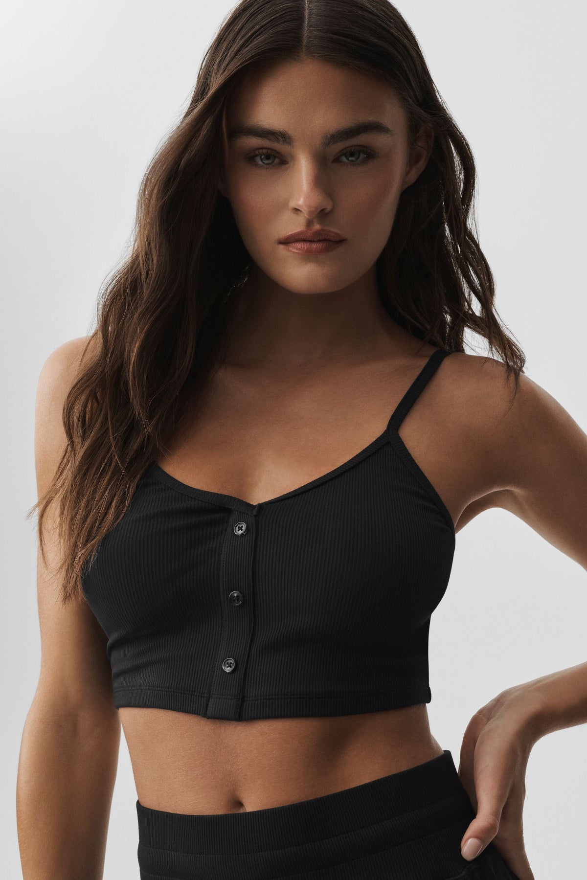 Alo Yoga Ribbed Delicate Lounge Tank - Black - imagen 1