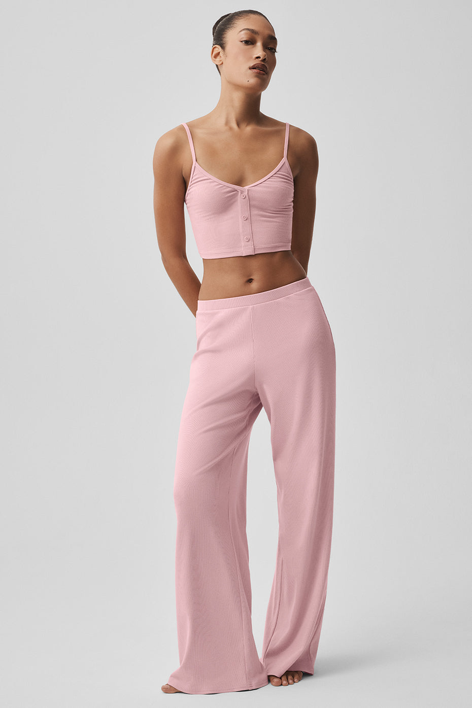 Alo Yoga Ribbed Delicate Lounge Tank - Vintage Pink - imagen 5