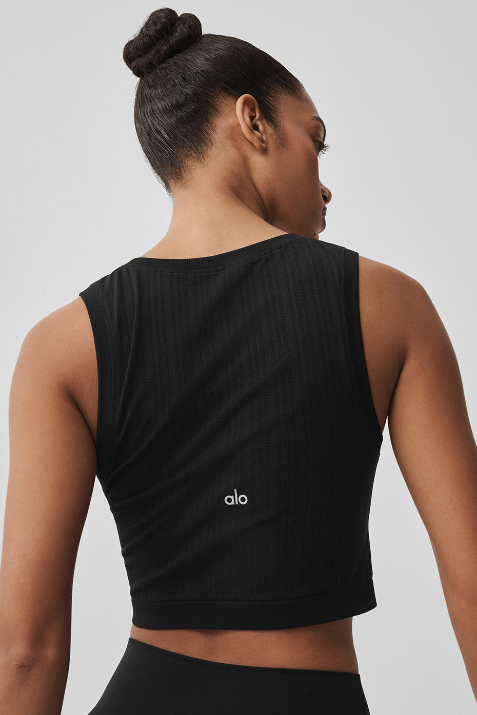 Alo Yoga Seamless Pointelle Tank - Black - imagen 4