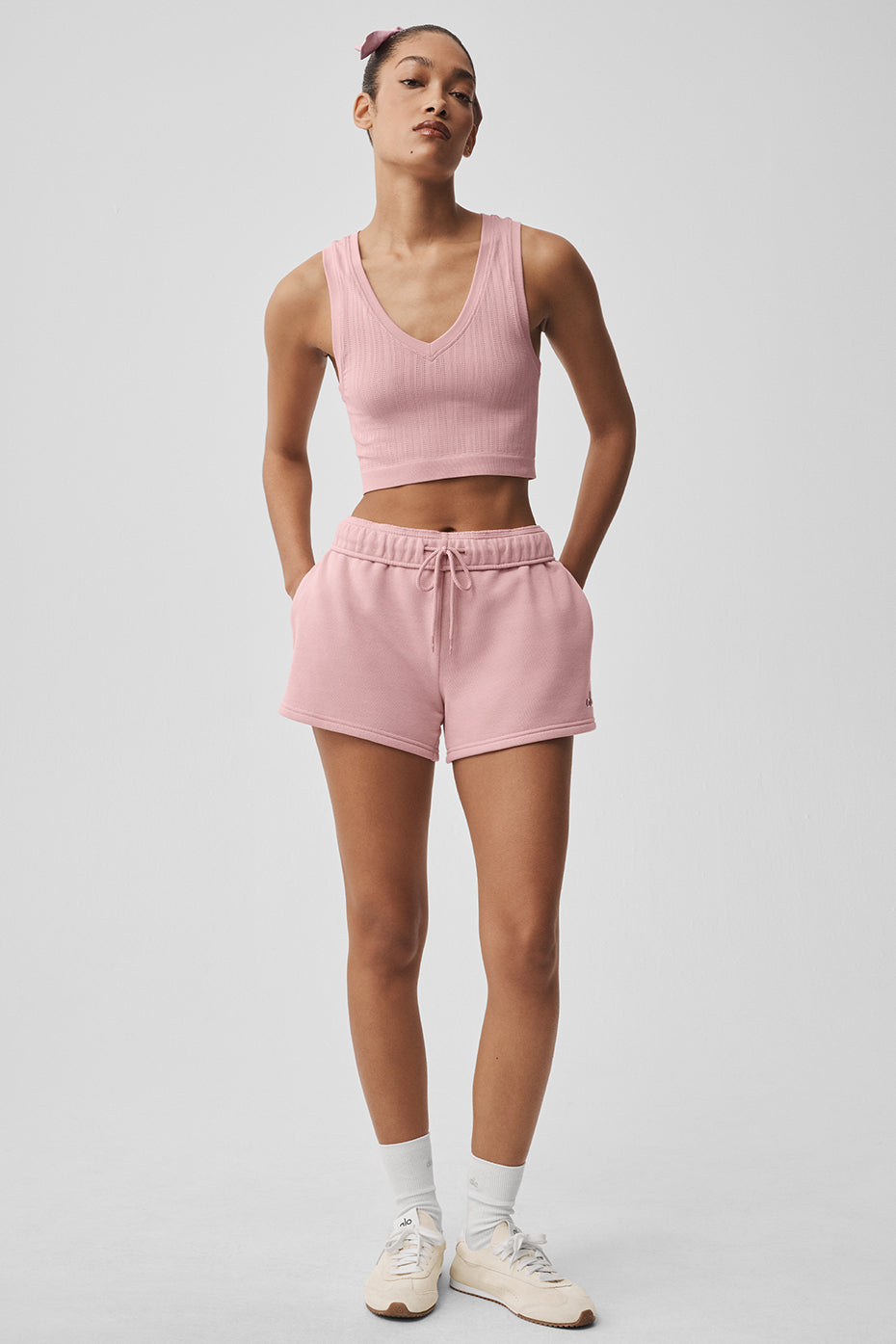 Alo Yoga Seamless Pointelle Tank - Vintage Pink - imagen 5