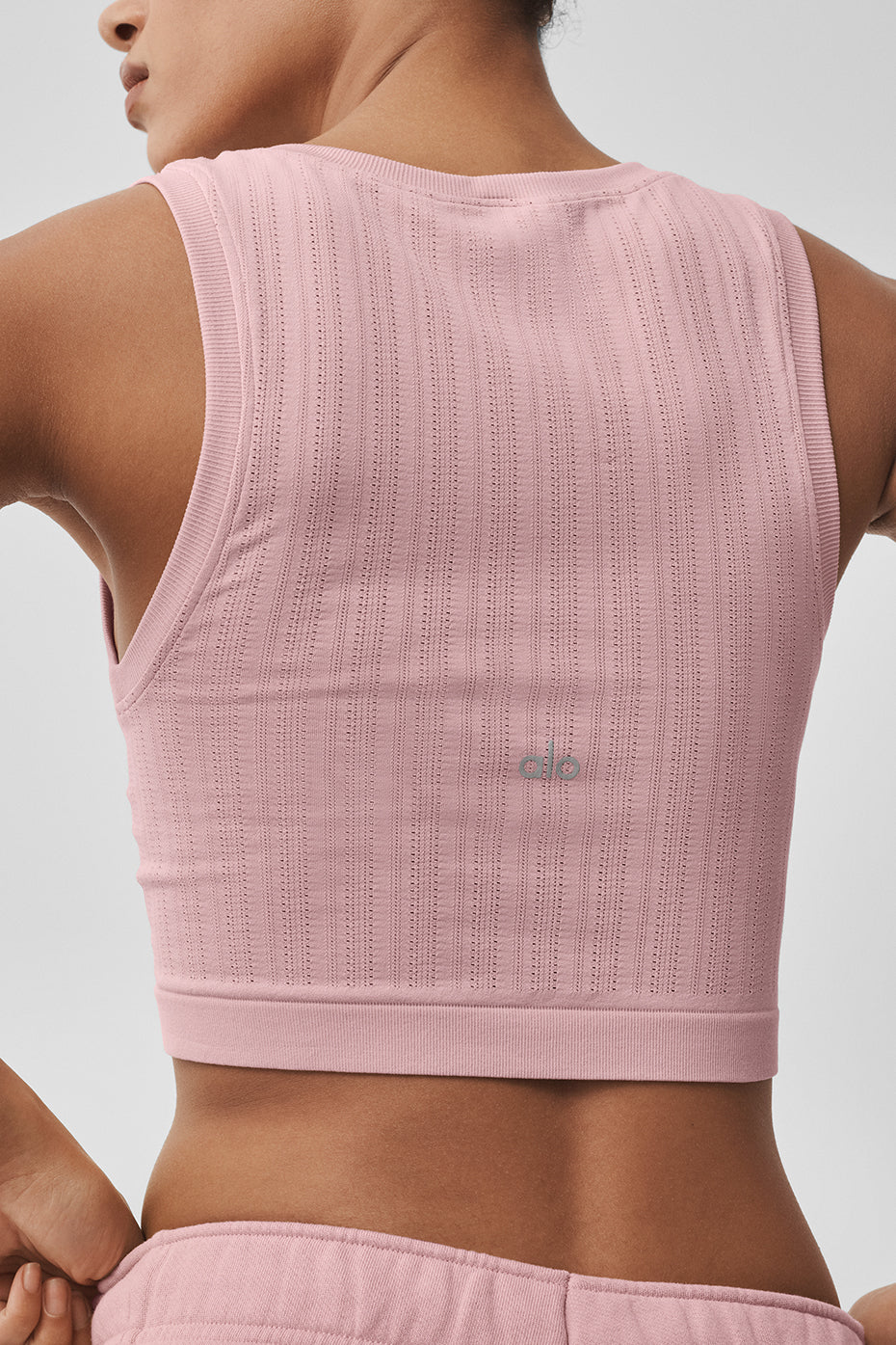 Alo Yoga Seamless Pointelle Tank - Vintage Pink - imagen 2