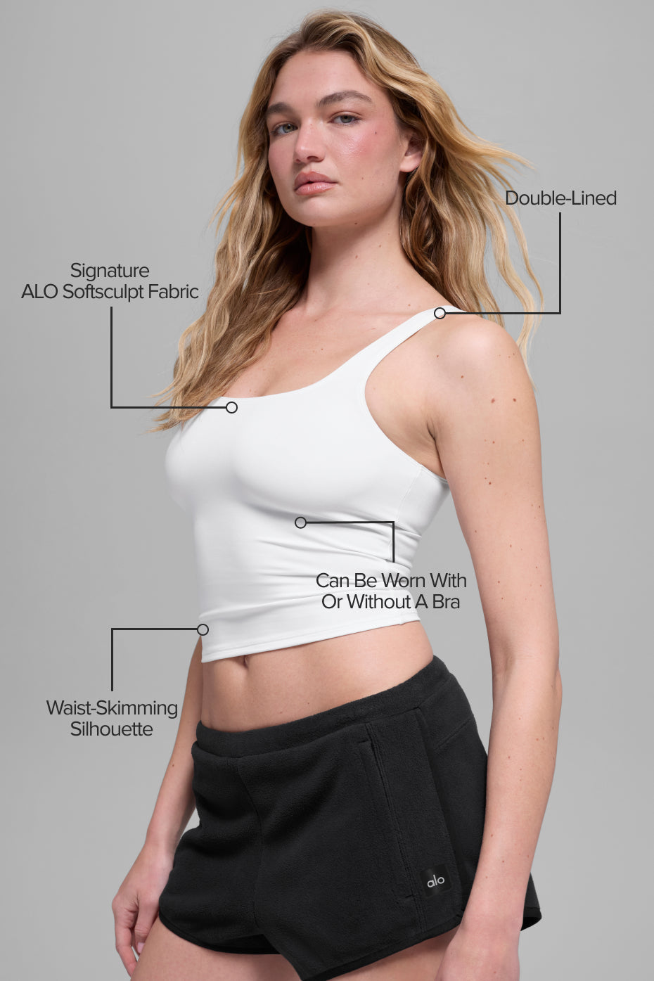 Alo Yoga ALO Softsculpt Precision Tank - White - imagen 2