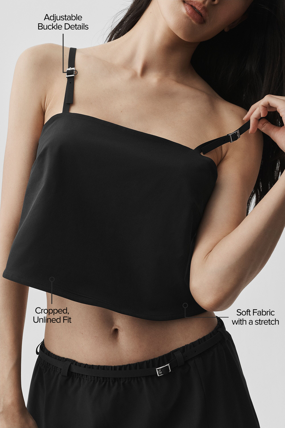 Alo Yoga Cropped Connection Tank - Black - imagen 2