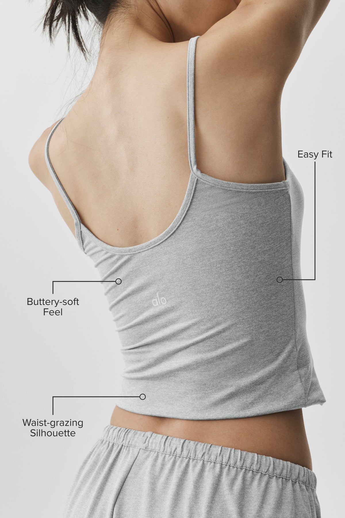 Alo Yoga Alosoft Finesse Cami Tank - Vintage Athletic Heather - imagen 2