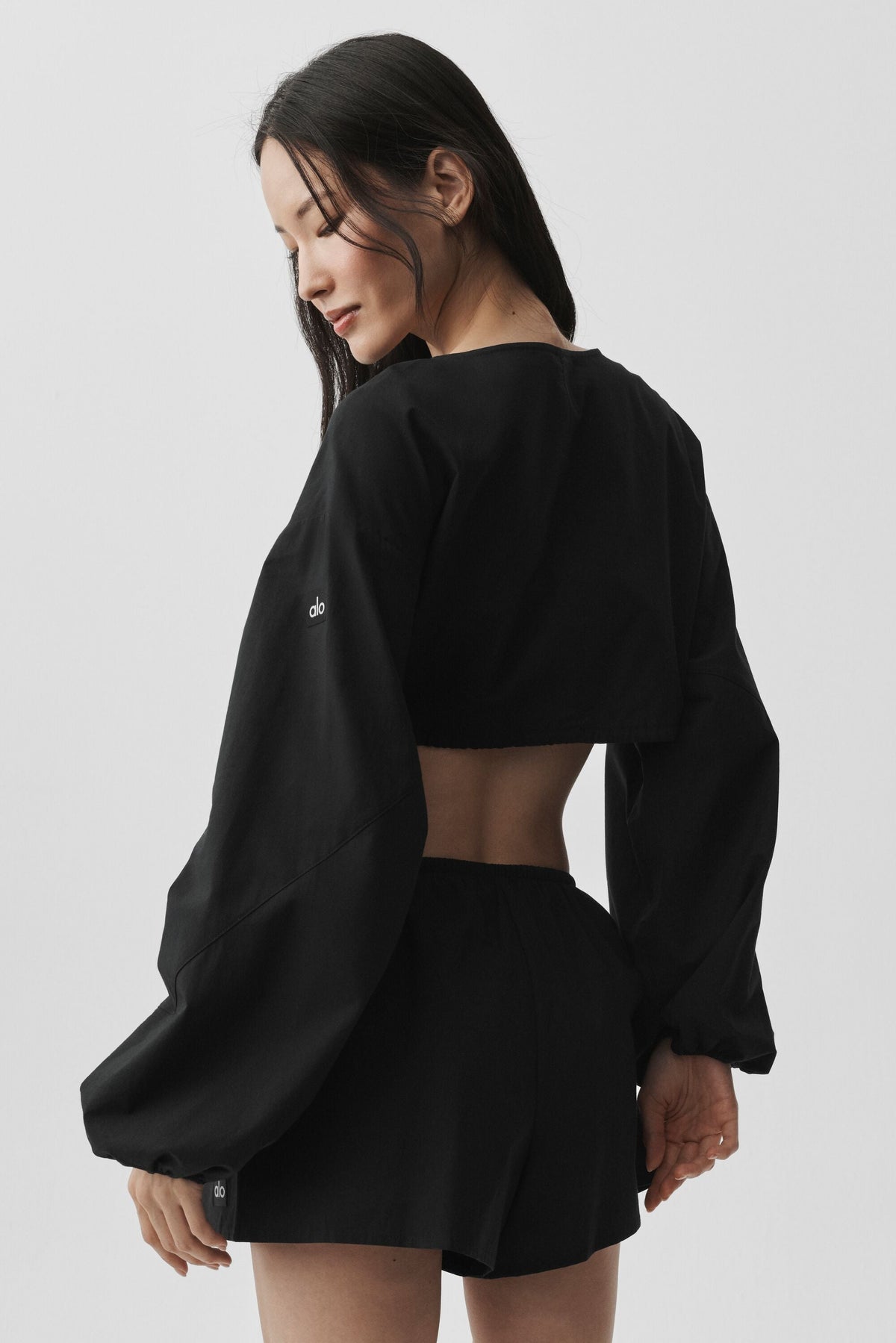 Alo Yoga Cotton Cropped Real Deal Long Sleeve - Black - imagen 3